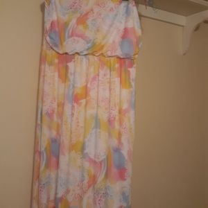 A beautiful plus size tye dye maxi dress